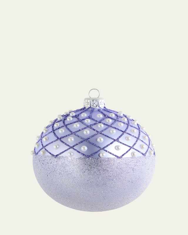 Pearly & Glittery Lavender Ball Ornament